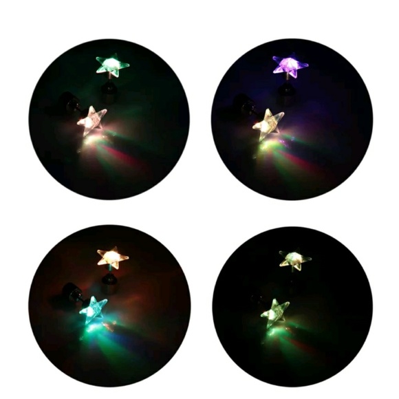 LED CLUB EARRINGS *CLUBBING DANCING PARTY light up studs - Picture 7 of 10